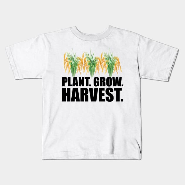 Rice Farmer - Plant grow harvest Kids T-Shirt by KC Happy Shop